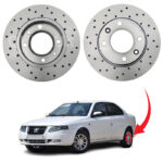 دیسک ترمز PFC اسپرت سوراخ دار مدل توربو چرخ عقب سورن