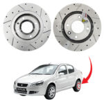 دیسک ترمز PFC سوراخ دار شیار دار چرخ عقب رانا - مدل توربو اس