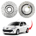 دیسک ترمز PFC سوراخ دار شیار دار چرخ عقب پژو 207- مدل توربو اس