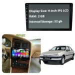 مانیتور 9 اینچ DSP + CarPlay burmester - رم 2 حافظه داخلی 32 مناسب پژو 405 داشبورد قدیم