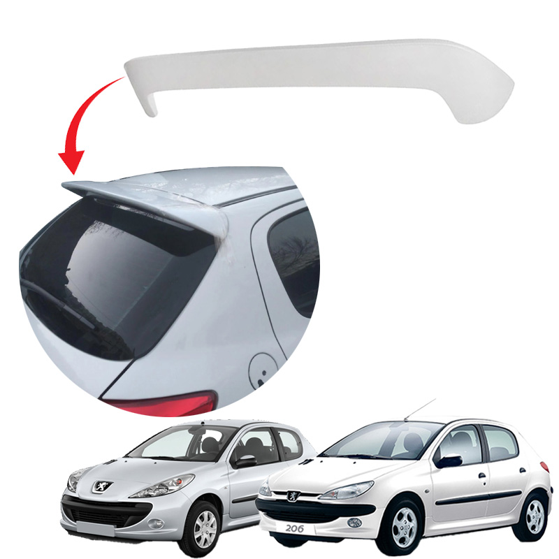 بال عقب پژو 206 - 207 پلاستیکی سفید خام رنگ نشده