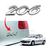 آرم فلزی نوشته پژو 206 - کروم
