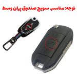 کاور سوییچ فلزی تارا (کلید خور) طرح M-Performance - صندوق پران وسط  - سفید مشکی - Image 2