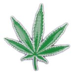 آرم فلزی طرح برگ گل رنگ سبز سایز 7 cm