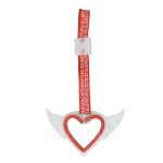 آویز طرح قلب بالدار چراغ دار - قرمز