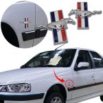 آرم فلزی بغل گلگیر طرح اسب پرچم فرانسه بسته 2 عددی چپ و راست