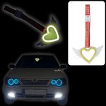 آویز طرح قلب بالدار چراغ دار - زرد