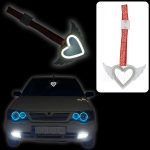 آویز طرح قلب بالدار چراغ دار - سفید