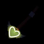 آویز طرح قلب بالدار چراغ دار - زرد