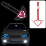 آویز طرح قلب بالدار چراغ دار - صورتی