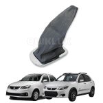 قاب استیل دور دنده همراه با گرد گیر چرمی رنگ طوسی مناسب ساینا و کوییک