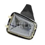 قاب استیل دور دنده همراه با گرد گیر چرمی رنگ مشکی مناسب پراید داشبورد جدید (قاب استیل لبه بلند)