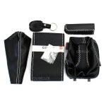 ست 6 تیکه سردنده با دور فرمان چرمی - مشکی نخ سفید