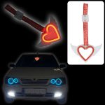 آویز طرح قلب بالدار چراغ دار - قرمز