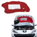 نمد کاپوت پژو 207  قدیم با هواکش -  ایده پارت  رنگ قرمز همراه حرارت گیر