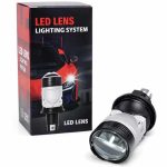 لامپ هدلایت لنز دار پایه H4 نور سفید 6000k بسته تک عددی