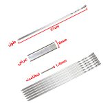 سیخ جوجه کباب استیل نازک بسته 6 عددی(کمپینگ) دسته پیچی