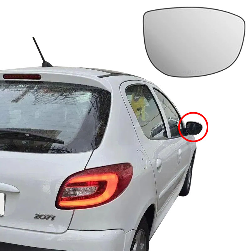 شیشه اینه بغل پژو 207 ساده reffilex (شاگرد)