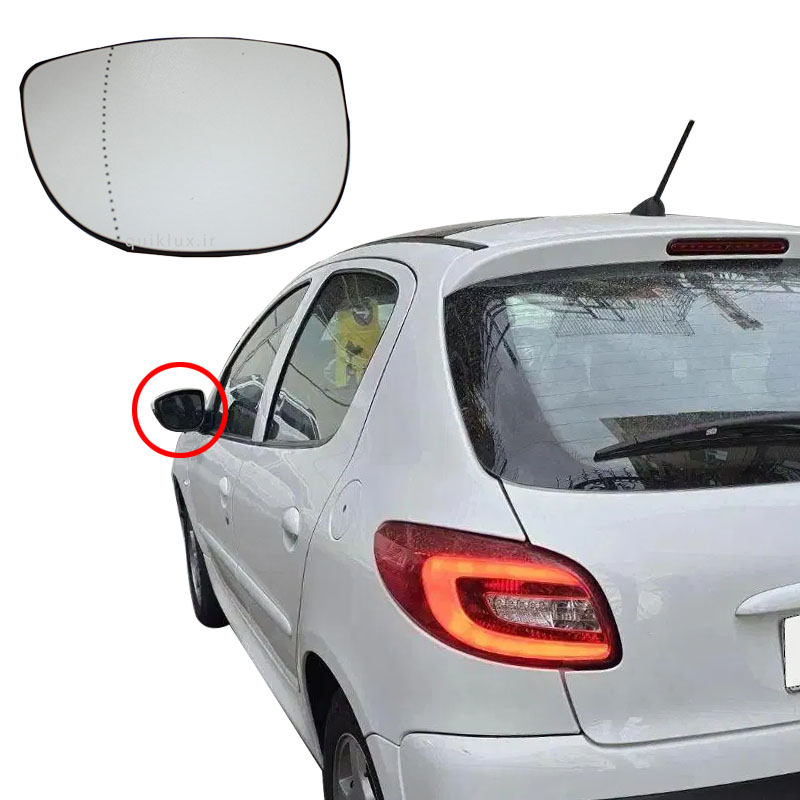 شیشه اینه بغل پژو 207 ساده reffilex (راننده)