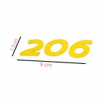 آرم نوشته 206 (طرح اسپرت) - مناسب برای پژو 206 رنگ زرد